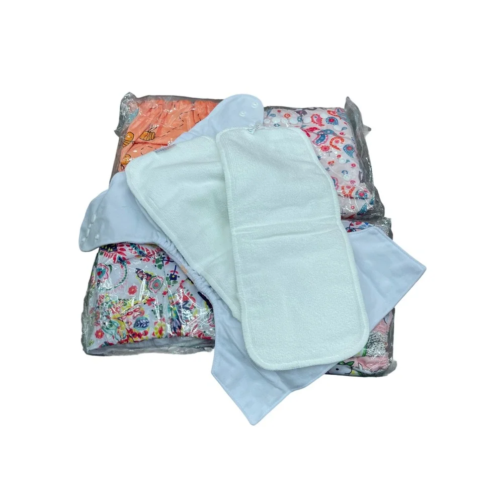AlvaBaby Reusable Cloth Diapers 5 Pack One Size Adjustable Pocket Diapers H34